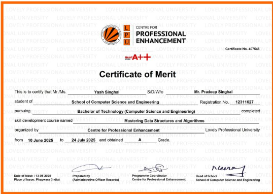 Mastering DSA Certificate
