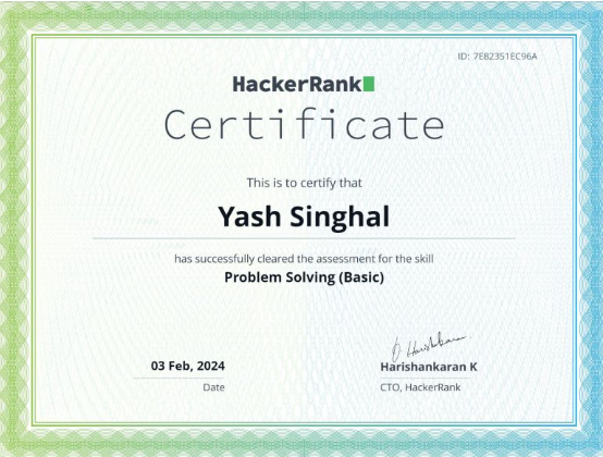 Problem Solving Basic Certificate